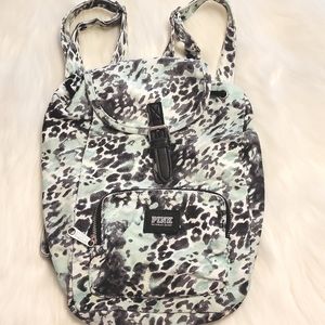 Pink V.S. Light Blue & Black Leopard Print Mini Backpack